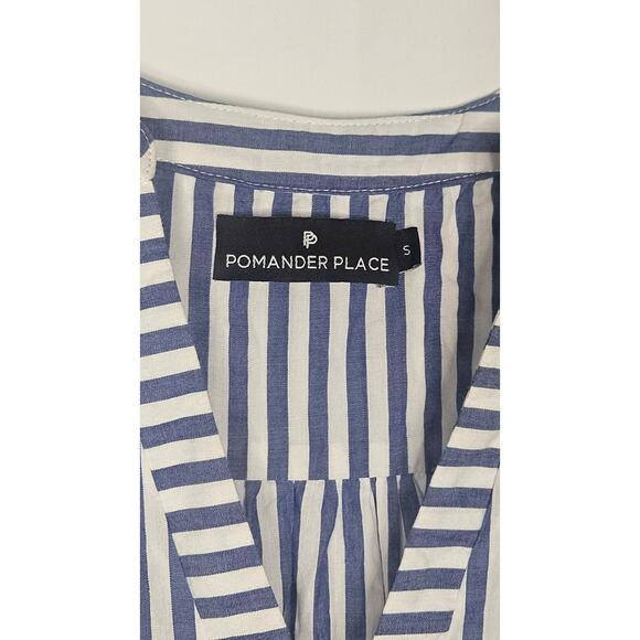 Tuckernuck Pomander Place Dress Blue White Striped Kenzo Mini Size Small Tiered - Picture 4 of 8